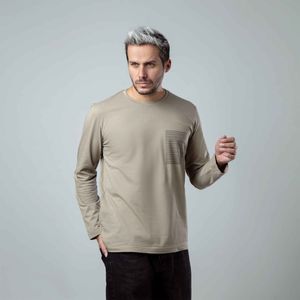 تی شرت آستین بلند مردانه باینت مدل 2261571-571 رنگ کرم